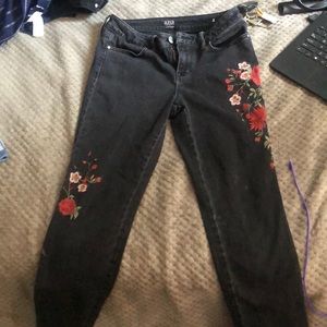 High waisted flower jegging